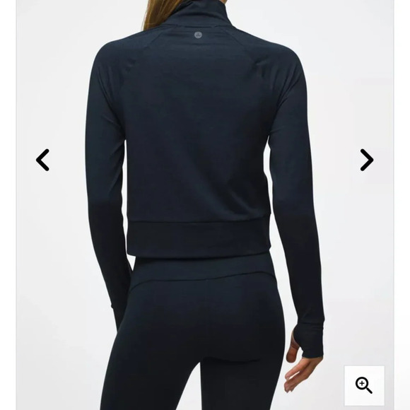 Prana NWT Ice Flow Half Zip cropped black top size medium with UPF 50. - Picture 2 of 9